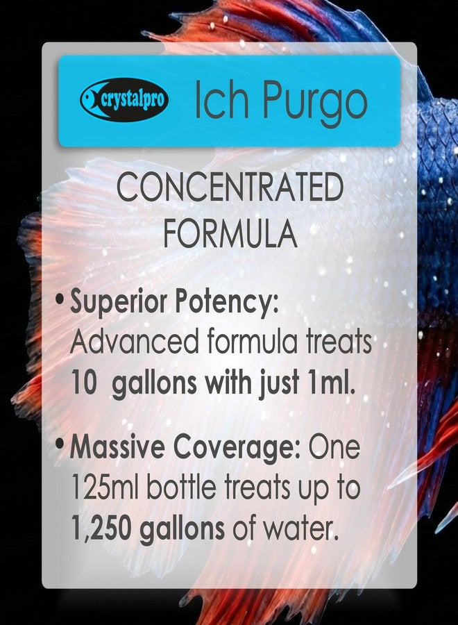 crystalpro Crystapro Ich Purgo - White Spot Cure - Ich - Ick Treatment - Effective and high Concentration 4.2 Oz (125ml) - Image 3